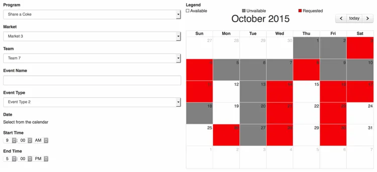 Screenshot of Custom Requesting and Scheduling.
